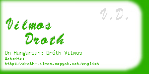 vilmos droth business card